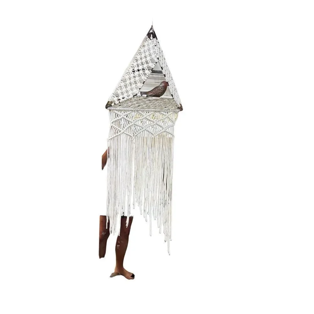 Macramé triangler bird hanging wall decor